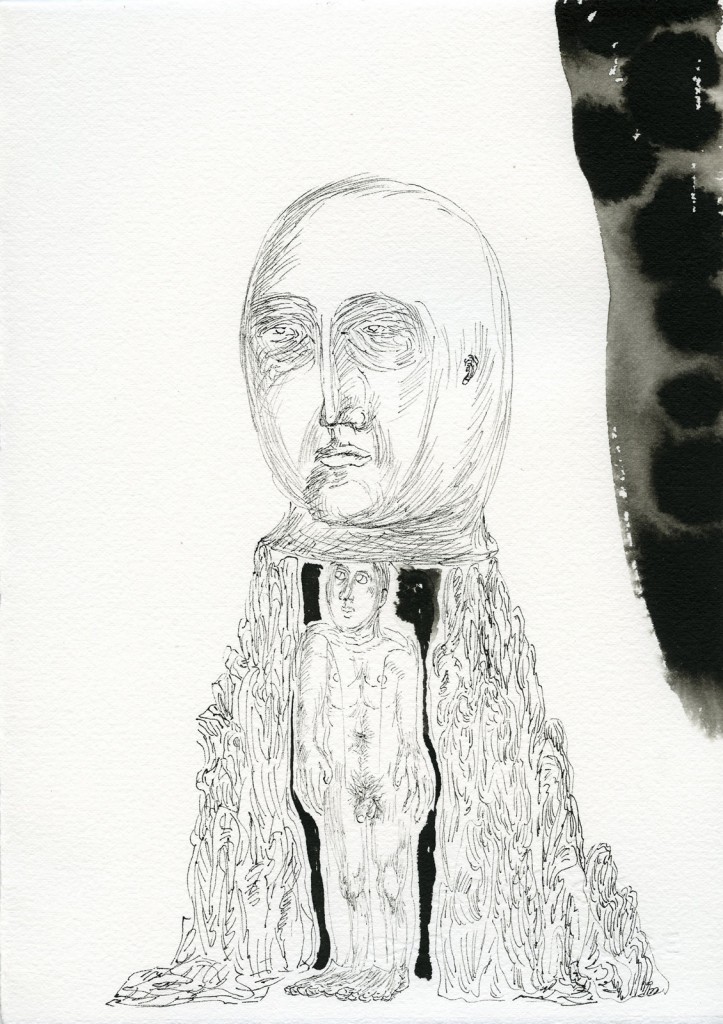 Headman, 11"x9" ink, paper